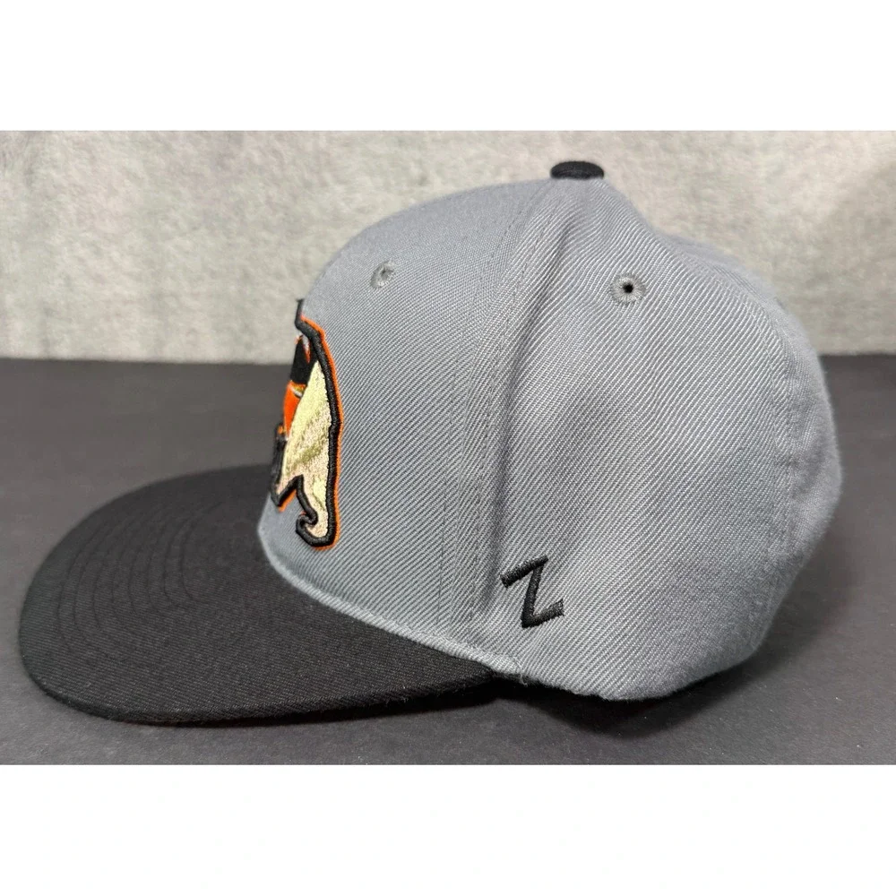 Zephyr Anaheim Ducks Hat Mens OSFA Grey Snapback NHL California Bear Logo Cap
